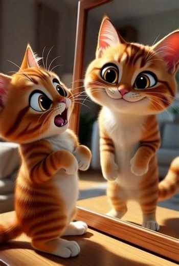 Who is the Real Momo? (Mirror Imposter Prank 🤔)#cat #imposter #doppelganger #whosreal #detective