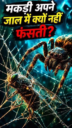 मकड़ी अपने जाल में क्यों नहीं फंसती? #shorts #ytshorts #shortvideo #facts