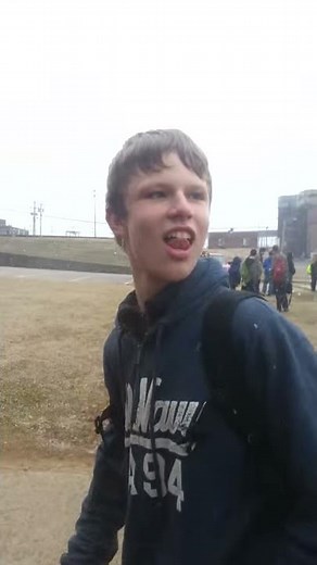 Young boy swallows the white