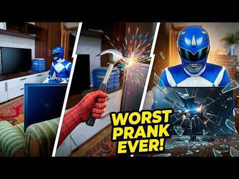 BEST PRANK EVER FROM SPIDER MAN ON POWER RANGER (comedy parkour PoV )