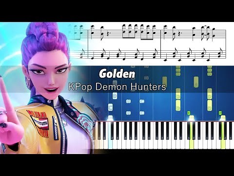 KPop Demon Hunters - Golden - Piano Tutorial with Sheet Music