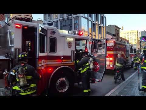 FDNY JOB WELL DONE, SUBWAY SMOKE CONDITION, Ladder 9, Squad 18 On Scene NYC
