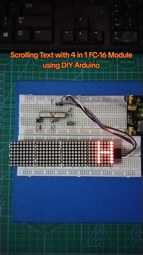 Hendriyana Jatnika | Scrolling Text with 4 in 1 Module using DIY Arduino #foryou #diy #arduino #electronics #education | Instagram