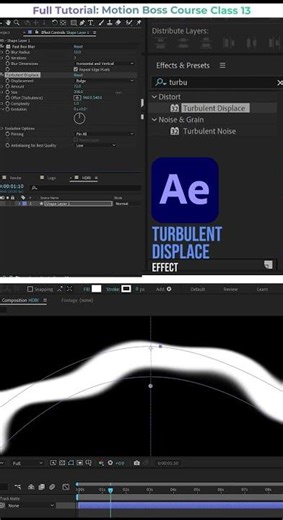 Smooth Wave Animation Using Turbulent Displace | Motion Boss Class 13 #short#aftereffects