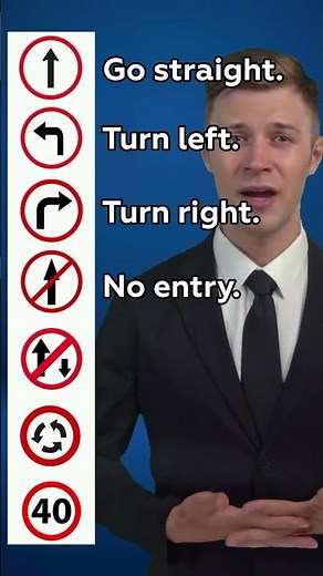 Basic Road Directions & Signs in English