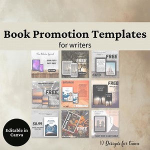 Book Promotion Templates for Writers: Canva Templates - Etsy