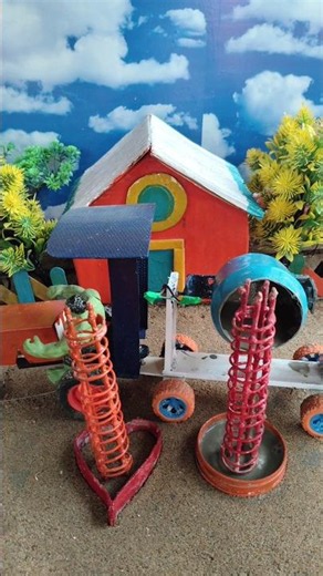 Amazing DIY Mini Tractor Water Pump House Build! 🏡💦 | Mini Tractor Working #shorts