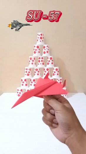 Origami SU - 57 Fighter Jet #origami #fighterjet #paperjet #paperplane #paperflying