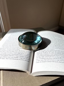 Brass & Glass Magnifying Paperweight - Etsy