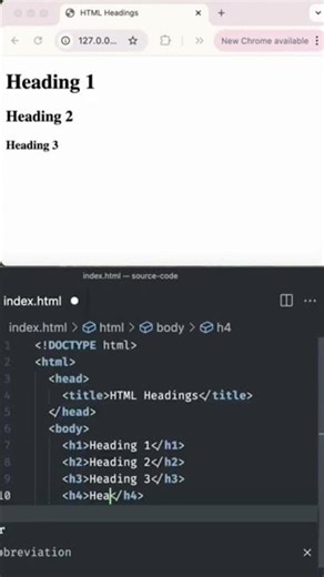 👉 Types of Headings in HTML (H1 to H6) | HTML Headings Explained for Beginners#htmlforbeginners #htm