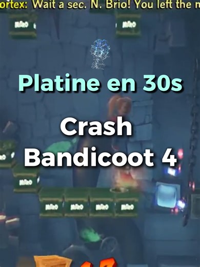 🏆 Platine PS5 – Crash Bandicoot 4: It’s About Time ⏱️ Temps : ~80–100 heures 🎯 Difficulté : 9/10 ⚠️ Trophées clés : • Reliques N. Sanely Perfect • Reliques de contre-la-montre • 106 % de complétion 💡 Conseil : finis chaque niveau normalement, puis vise les reliques parfaites AVANT les contre-la-montre. ➡️ 1 jeu = 1 short #ps5 #crashbandicoot4 #platine #trophees #gamingfr #playstation #shortsgaming ➡️ Abonne-toi pour d’autres platines PS5