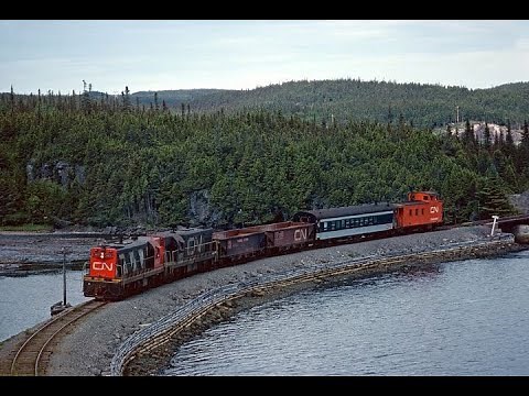CN Newfoundland Railway Bonavista Branchline train ride. 1970's