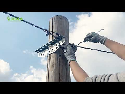 Preformed guy grips for fiber optic cable, dead end guy grip outdoor application with pole bracket.