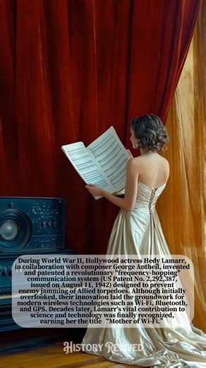 59K views · 799 reactions | Hollywood’s Hedy Lamarr secretly invented the tech behind Wi-Fi and Bluetooth. #HistoryFacts #InspiringWomen #DidYouKnow #Innovation #TrueHistory | History Revived | Facebook