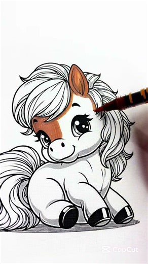 🐎 Spirit is a symbol of freedom #CuteArt #CartoonArt #KidsArt #Drawing #HorseLove 🐴💛