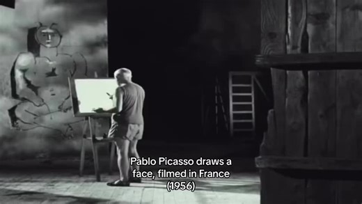 Pablo Picasso Draws a Face in France (1956) - 4K Footage