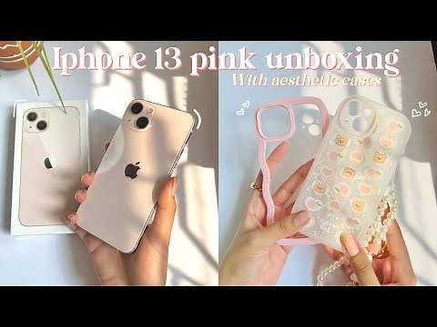 Iphone 13 pink unboxing with accessories (aesthetic) | 256 gb
