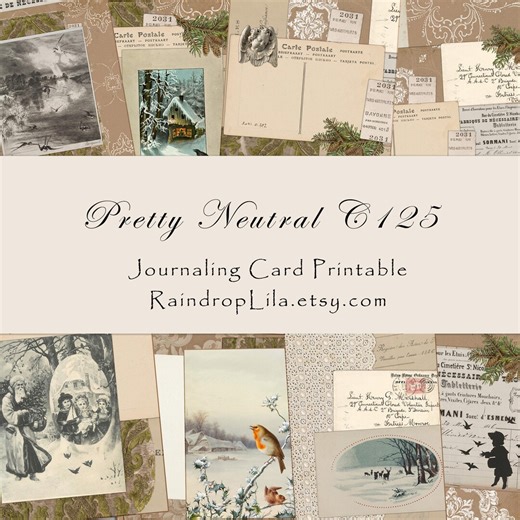 Ziemlich Neutral C125 Journaling Karten, Scrapbook, Regentropfen Lila Junk Journal Printable - Etsy.de