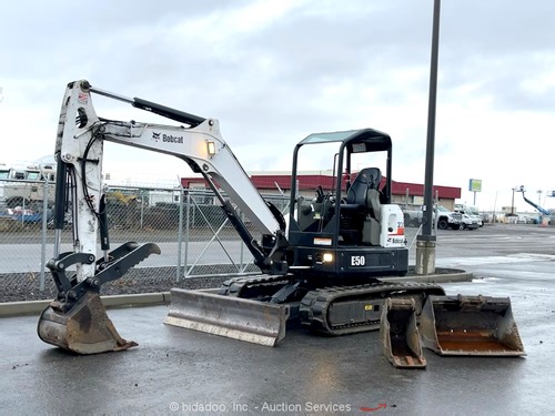 2019 Bobcat E50 Mini Excavator Rubber Tracks Backhoe Hyd Thumb Blade bidadoo | eBay