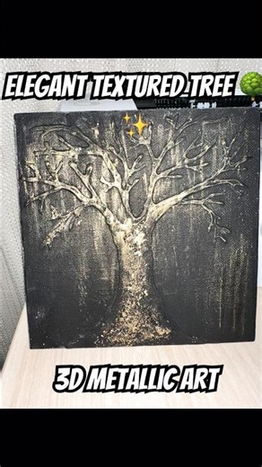 Metallic Tree Art 🌳✨ | Elegant 3D Texture Painting on Canvas!