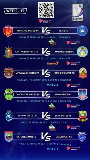 Myanmar National League 2025-26, Week - 18 မှာတော့ ပြိုင်ဆိုင်မှုတွေ ပိုမို ပြင်းထန်လာပြီဖြစ်ပါတယ်။
