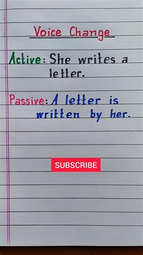 She writes a letter | Voice Change | Active & Passive Voice