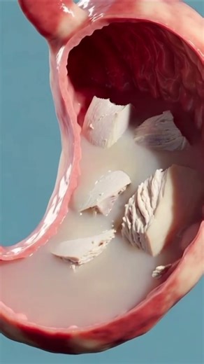 Chicken vs Stomach Acid: 3D Breakdown in Seconds #3danimation #digestivesystem #ytshorts #chicken