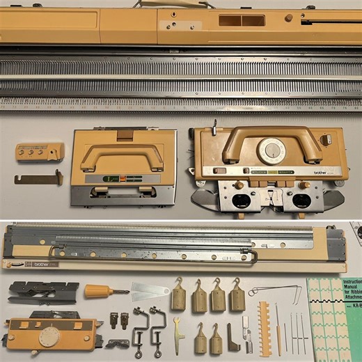 Brother KH-830 Knitting Machine and KR-850 Ribber With Accessories - Etsy