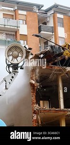 Demolition of Urban Building Using Heavy Machinery in Daytime Stock Video Footage - Alamy