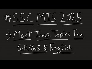 Extremely Important GK/GS and English Topics for SSC MTS