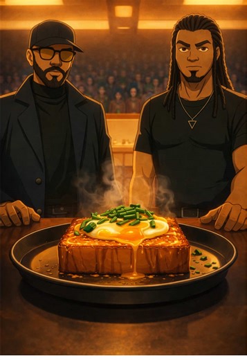 When the lights dip between live segments across the galaxy… we don’t cut to silence. We feed you something different. A quick transmission from the kitchen—something you might’ve heard of… but never like this. Savory French toast layered in egg, cream, and salt… flipped golden. Honey melts with chili flakes… brushed slow. A soft egg breaks over top… herbs fall light. Uncommon combination. Familiar ingredients. Out of this world. If you’re tuned in… you felt that. #RetroAnimeKitchen #FrenchToast