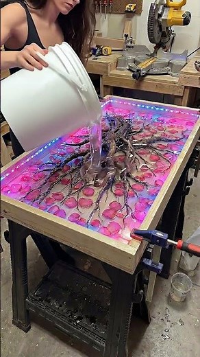 Pouring Liquid Glass Over Tree Root & Petal
