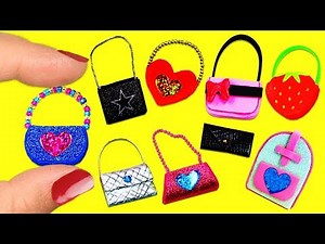 10 DIY Barbie Doll Miniature Purse, Handbag, Bag -10 Different Styles - 10 Easy DIY Doll Crafts #2