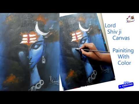 #artforbeginners #Lord Shiva Canvas Painting 🕉️ | Easy Acrylic Painting Tutorial for Beginners