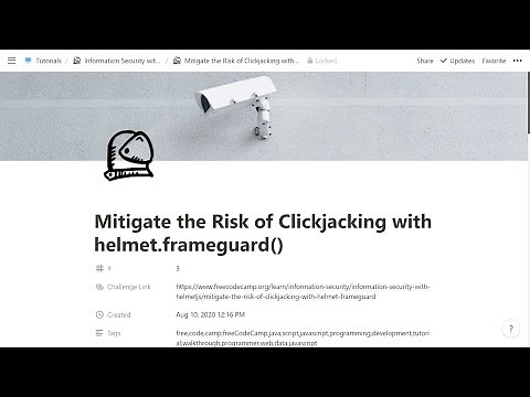 03 - Mitigate the Risk of Clickjacking with helmet.frameguard() -Information Security - freeCodeCamp