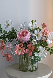 Bouquet de fleurs artificielles lumineuses dans un vase vert - Etsy France