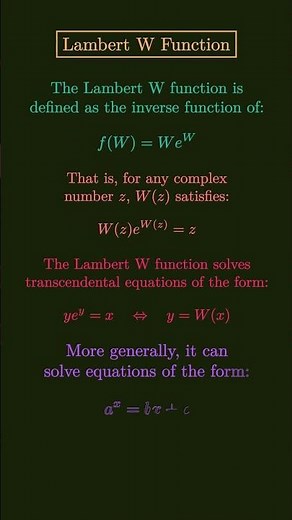 RANKING 100 FUNCTIONS BY DIFFICULTY | Level #71 Lambert W Function #RecentDrift #maths #edit
