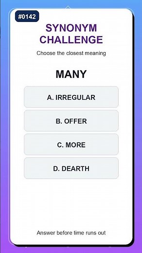 Synonym Quiz #0142 | English Vocabulary Practice