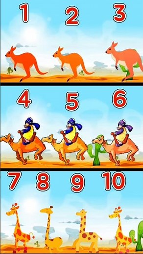 Hop Trot Munch Jungle Animal Sounds for Kids Learn Numbers and Actions #cocomomokidstv