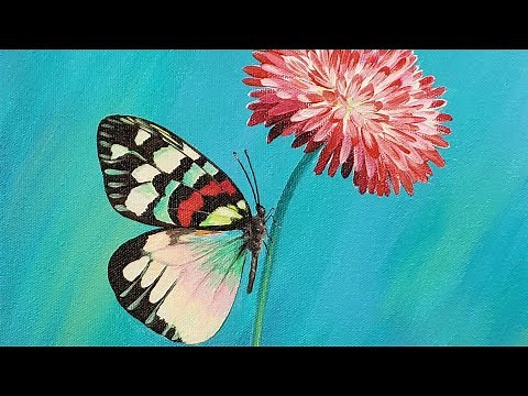 Colorful Butterfly Acrylic Painting LIVE Tutorial