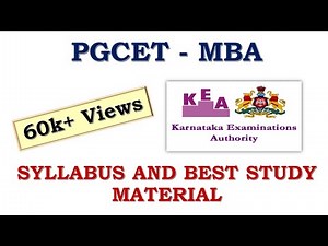 PGCET - MBA | Syllabus | Study Material