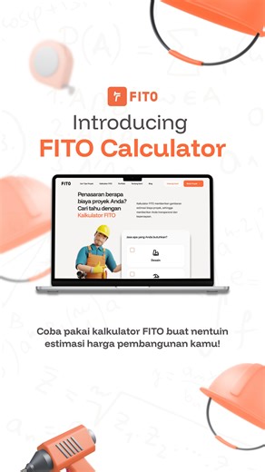 FITO Indonesia on Instagram: "Lagi ngitung estimasi biaya bangun rumah atau build interior? Sekarang kamu bisa pake kalkulator dari @fito.co.id . FITO adalah platform konstruksi yang bermitra dengan banyak vendor seperti kontraktor sipil, workshop interior, dan freelance arsitek/interior desainer. Kita bisa menghubungkan mitra kontraktor FITO dengan kamu yang punya kebutuhan konstruksi Coba pake kalkulator FITO di sini yuk www.fito.co.id DISCLAIMER! Kalkulator ini berfungsi untuk memberikan gamb