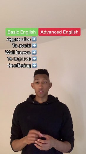 Basic vs Advanced English Vocabulary 📝 #learnenglish #ingles #english #fyp #learnontiktok #imparacontiktok