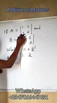 Addition of Matrices #maths #mathstricks #basicproblems #mathematics #education