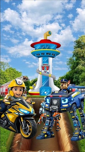Chase & Everest Robot Transformation 😱 Paw Patrol Motor Rescue #shorts