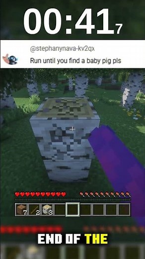 Running in a Straight Line Until I Find a Baby Pig… 🐷 (Minecraft Challenge)