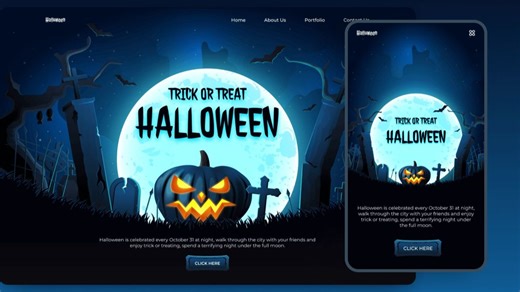 炫酷的响应式万圣节落地页