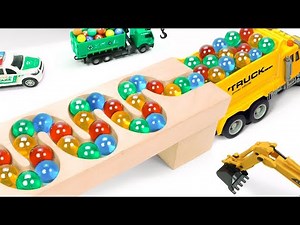 Marble Run Race ☆ HABA Slope, Dump Truck & Garbage Trucks
