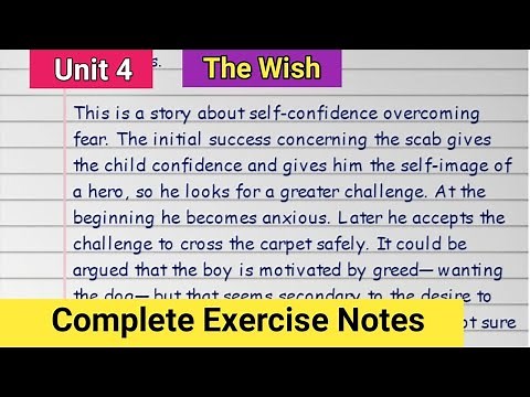 The Wish Exercise | Class 11 English | Questions Answers