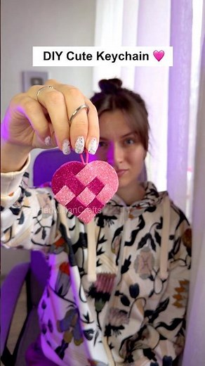 Cute Heart Keychain 💖 Easy Handmade Gift Idea #diy #craft #keychain #trending